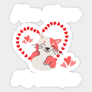 Khao Manee Is My Valentine - Gift For Khao Manee Cat Breed Owners Sticker